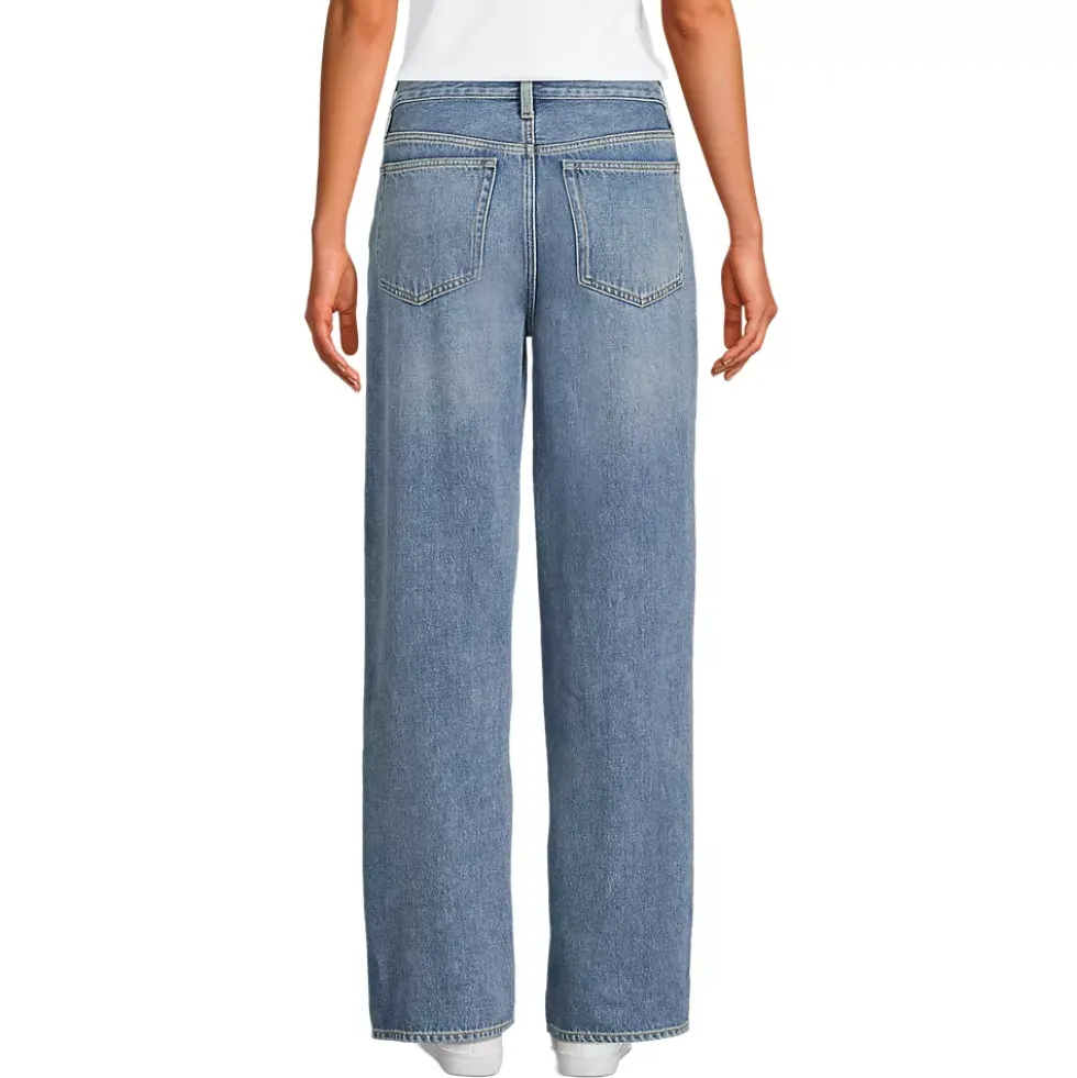 Women's Rigid Denim Mid Rise Baggy Jeans