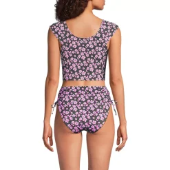 Women's Ruched Cap Sleeve Midkini Top