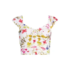 Women's Ruched Cap Sleeve Midkini Top