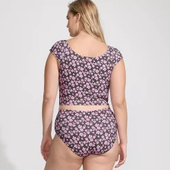 Women's Ruched Cap Sleeve Midkini Top