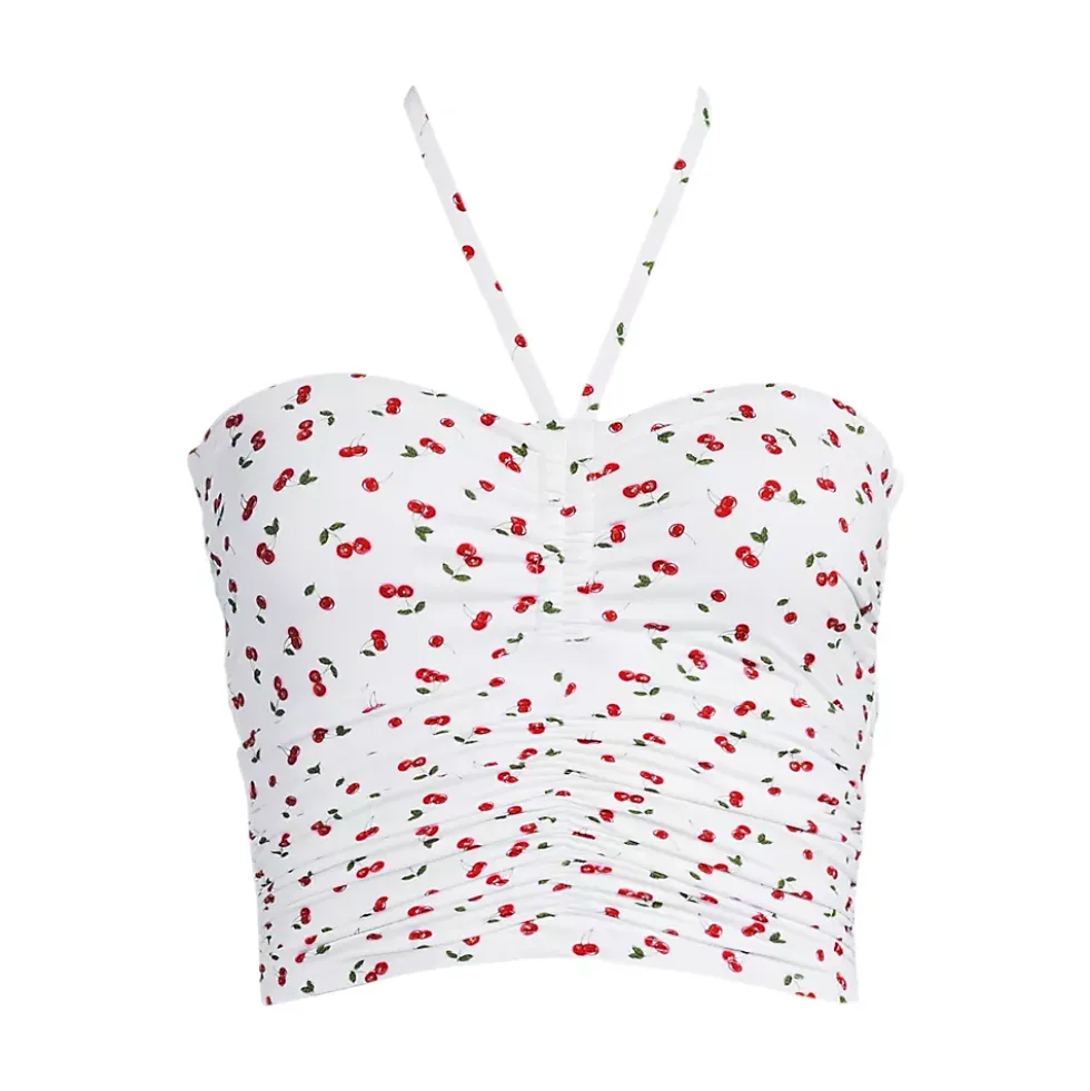 Womens Ruched Halter Midkini Top
