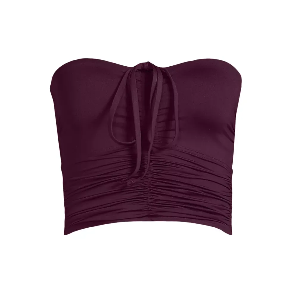Womens Ruched Halter Midkini Top