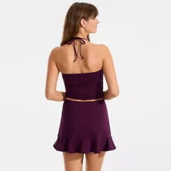 Womens Ruched Halter Midkini Top