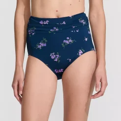 Women's Ruched High Waisted Full Coverage Bikini Bottoms