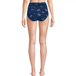 Women's Ruched High Waisted Full Coverage Bikini Bottoms