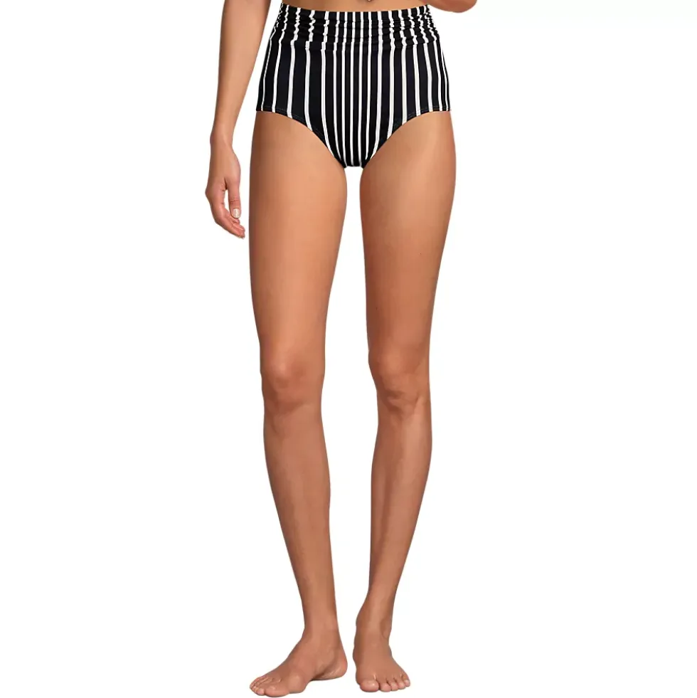 Women's Ruched High Waisted Full Coverage Bikini Bottoms