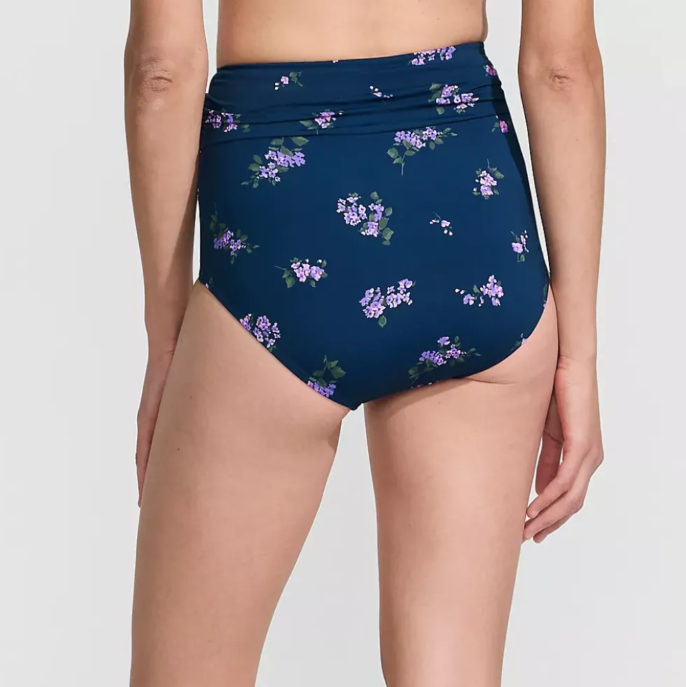 Women's Ruched High Waisted Full Coverage Bikini Bottoms