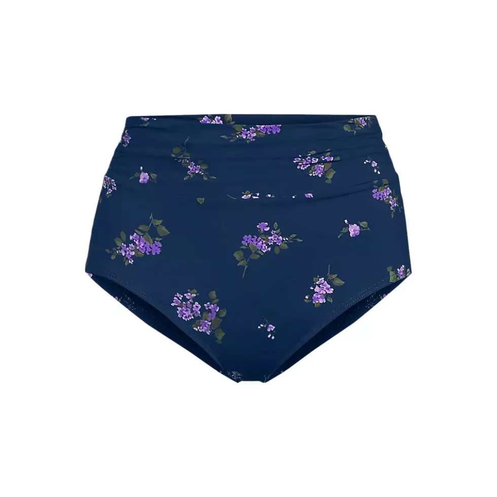 Women's Ruched High Waisted Full Coverage Bikini Bottoms