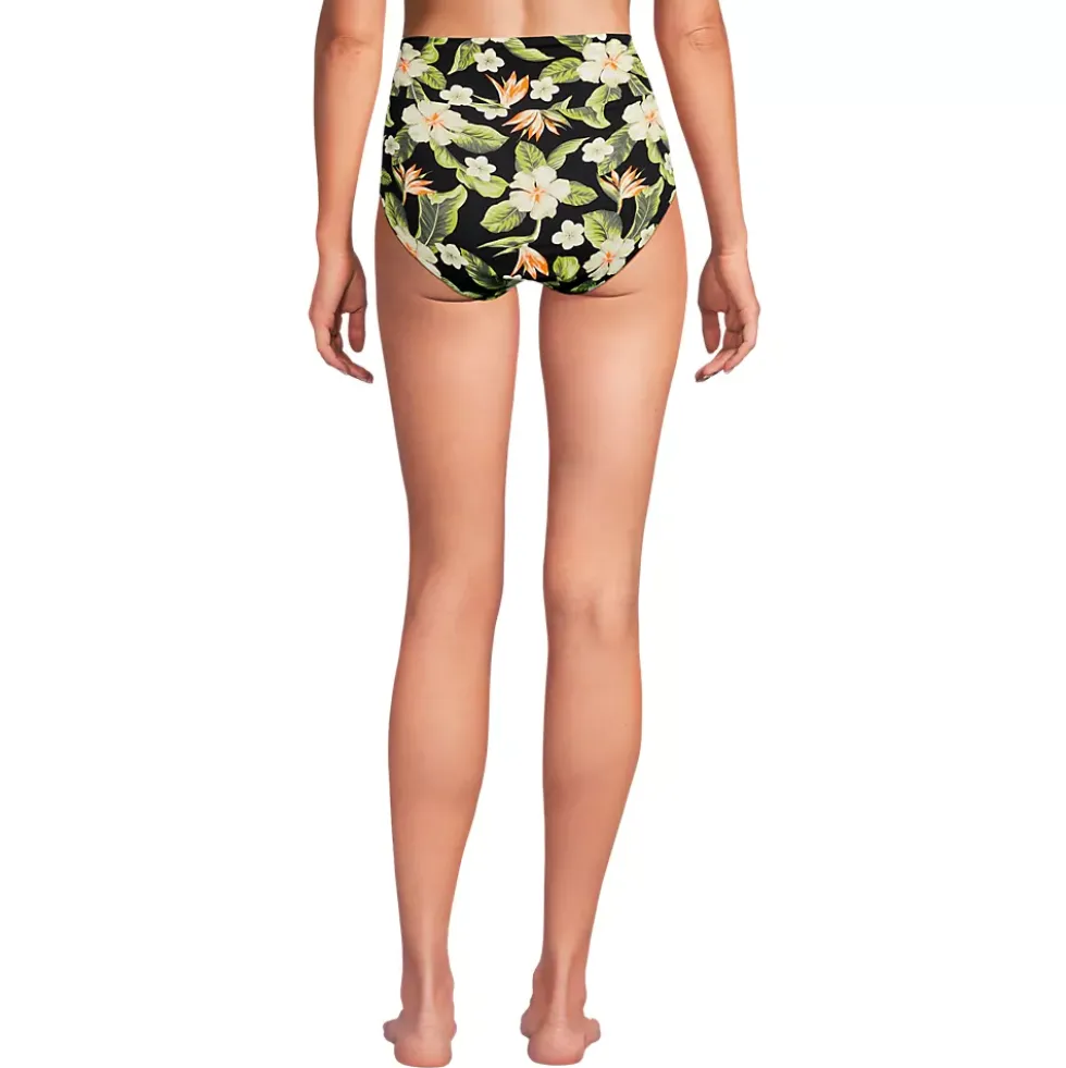 Women's Ruched High Waisted Full Coverage Bikini Bottoms