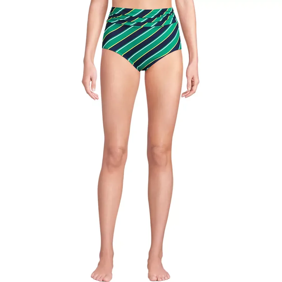 Women's Ruched High Waisted Full Coverage Bikini Bottoms