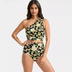 Women's Ruched High Waisted Full Coverage Bikini Bottoms