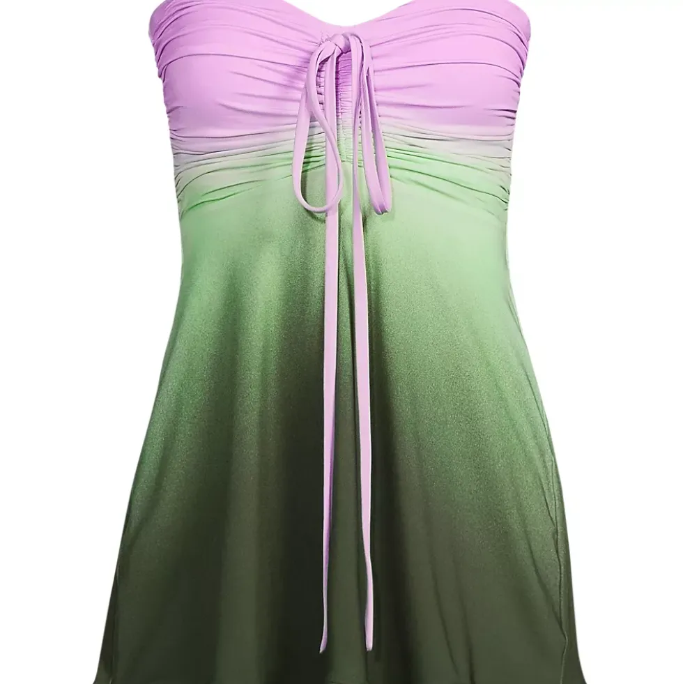Women's Ruched Multi-Way Mini Swim Dress Swimsuit
