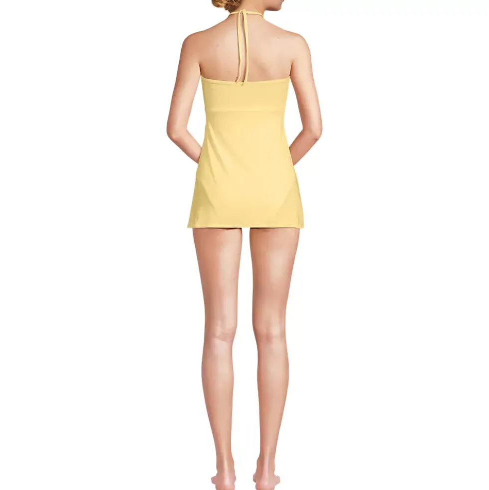 Women's Ruched Multi-Way Mini Swim Dress Swimsuit