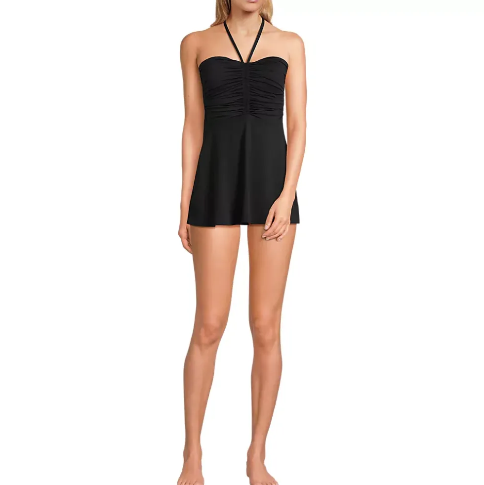 Women's Ruched Multi-Way Mini Swim Dress Swimsuit