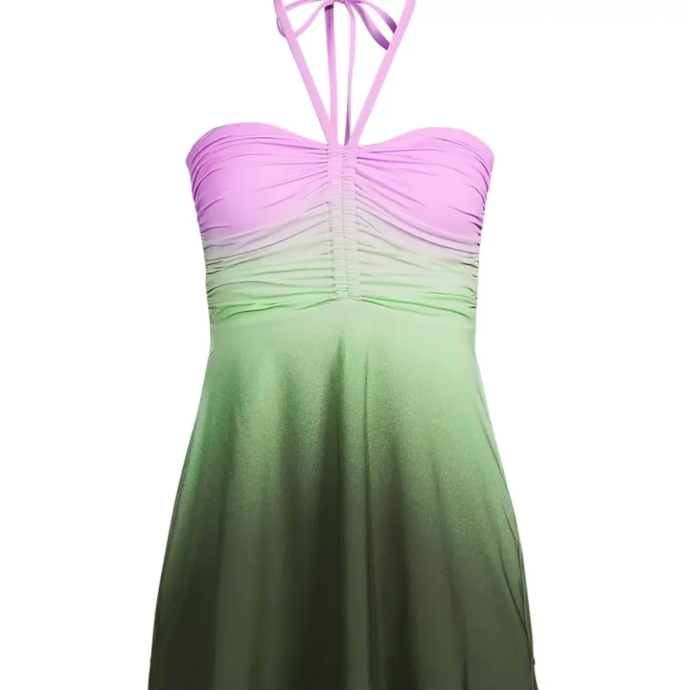 Women's Ruched Multi-Way Mini Swim Dress Swimsuit