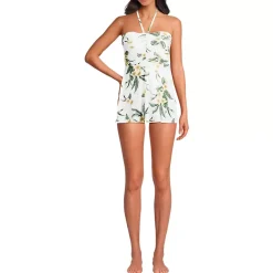 Women's Ruched Multi-Way Mini Swim Dress Swimsuit