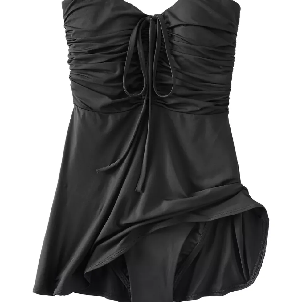 Women's Ruched Multi-Way Mini Swim Dress Swimsuit