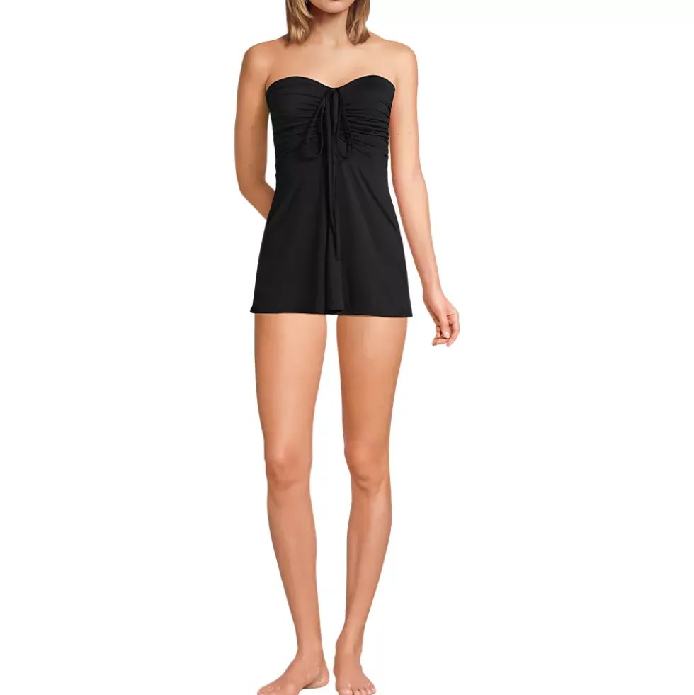 Women's Ruched Multi-Way Mini Swim Dress Swimsuit