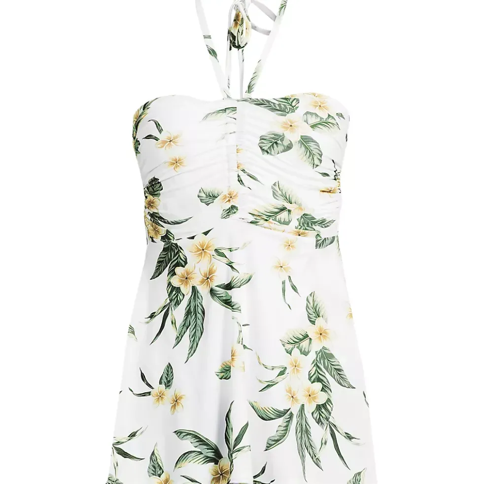 Women's Ruched Multi-Way Mini Swim Dress Swimsuit