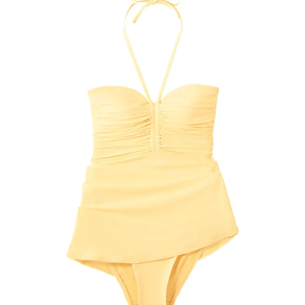 Women's Ruched Multi-Way Mini Swim Dress Swimsuit