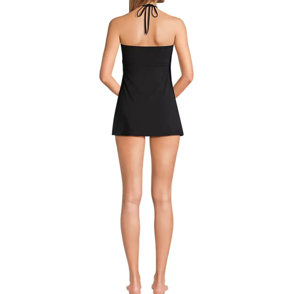 Women's Ruched Multi-Way Mini Swim Dress Swimsuit