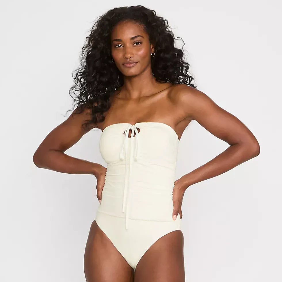 Women's Ruched Multi-Way V-Neck Halter High Leg One Piece Swimsuit