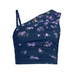 Women's Ruched One Shoulder Midkini Top