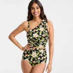 Women's Ruched One Shoulder Midkini Top