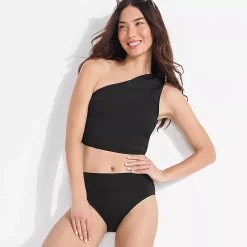Women's Ruched One Shoulder Midkini Top
