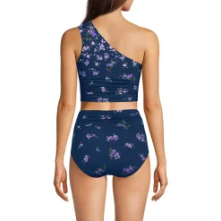 Women's Ruched One Shoulder Midkini Top