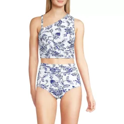 Women's Ruched One Shoulder Midkini Top