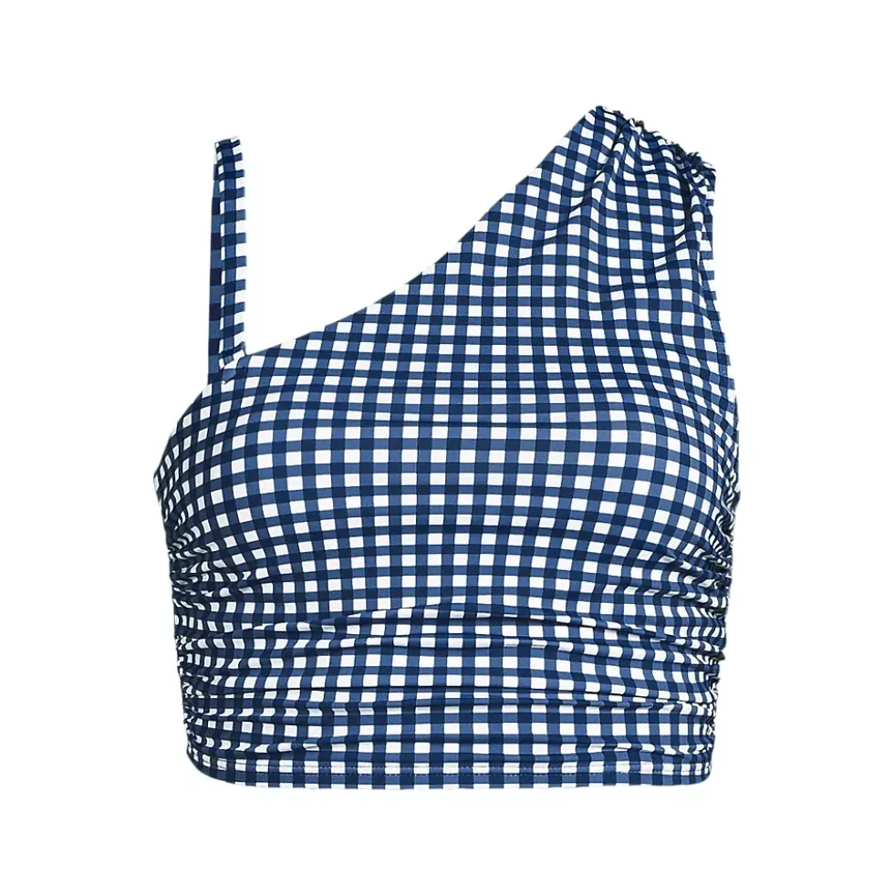 Women's Ruched One Shoulder Midkini Top
