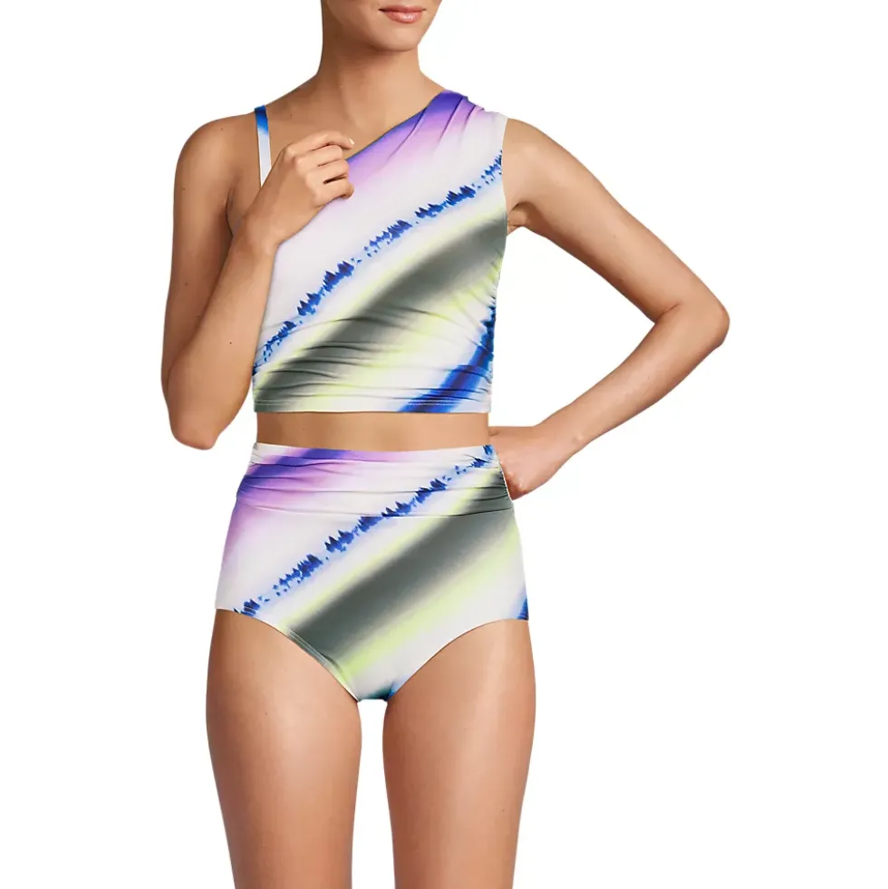 Women's Ruched One Shoulder Midkini Top