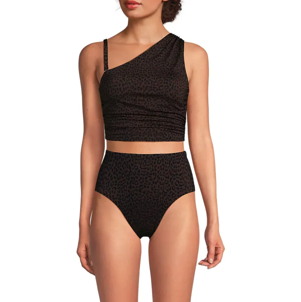 Women's Ruched One Shoulder Midkini Top