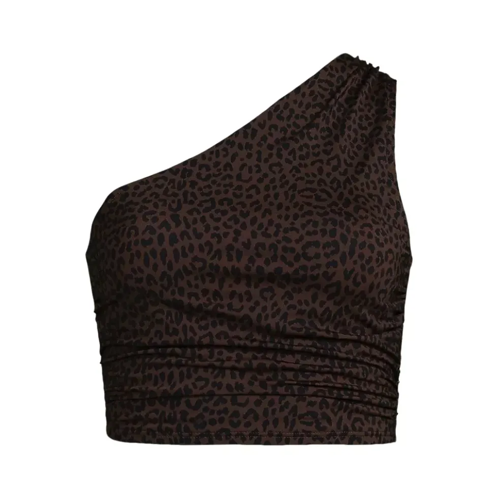 Women's Ruched One Shoulder Midkini Top