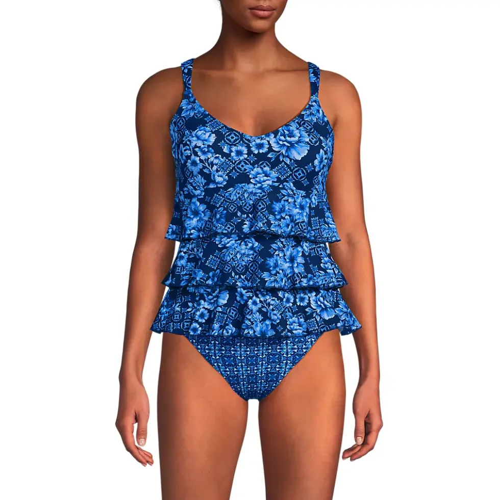 Women's Ruffle Fauxkini One Piece Swimsuit
