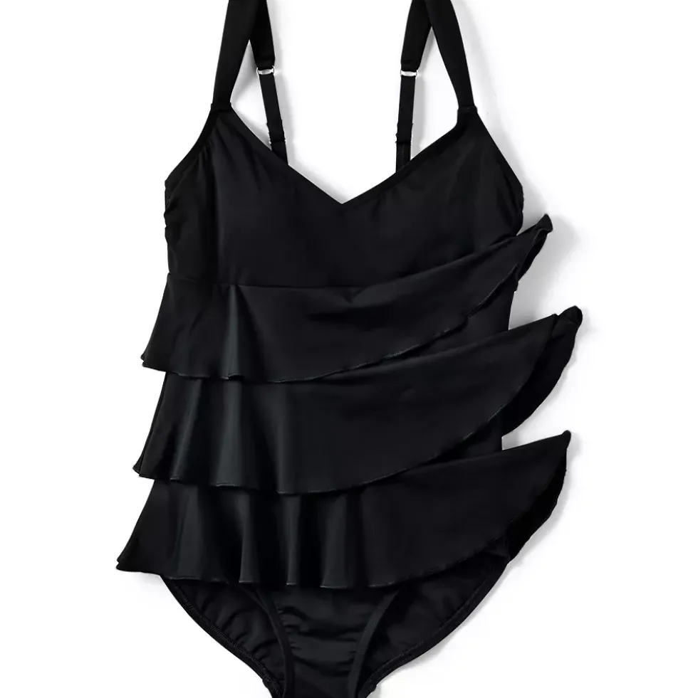 Women's Ruffle Fauxkini One Piece Swimsuit