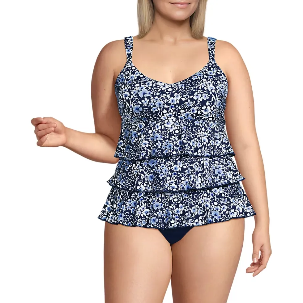 Women's Ruffle Fauxkini One Piece Swimsuit