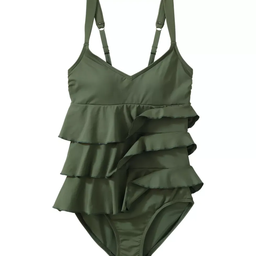 Women's Ruffle Fauxkini One Piece Swimsuit