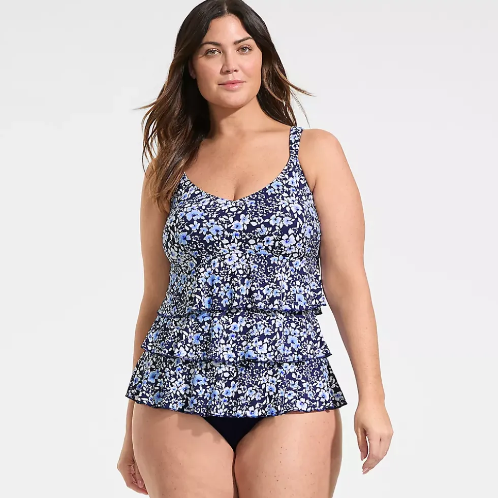 Women's Ruffle Fauxkini One Piece Swimsuit