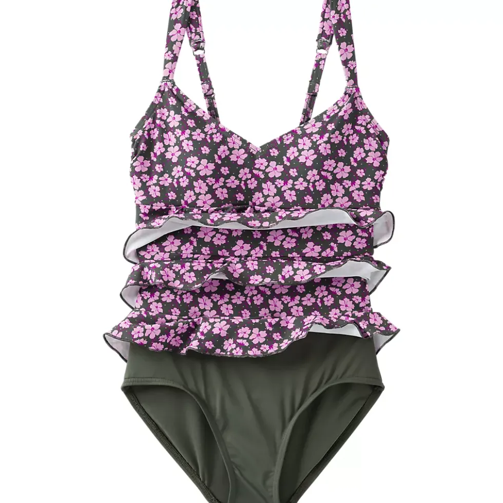 Women's Ruffle Fauxkini One Piece Swimsuit
