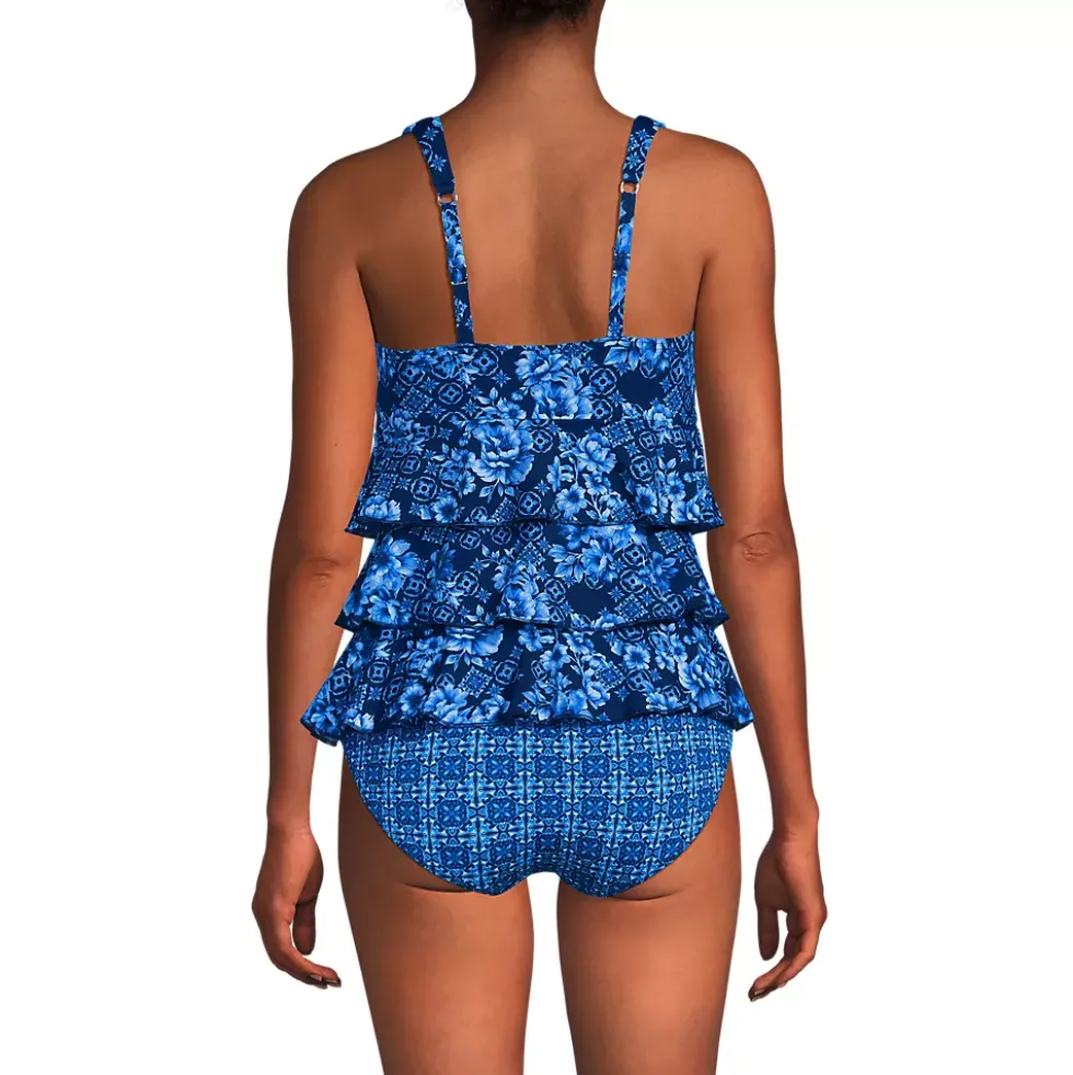 Women's Ruffle Fauxkini One Piece Swimsuit