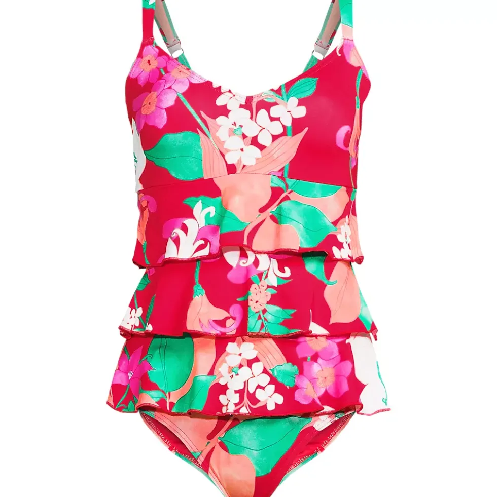 Women's Ruffle Fauxkini One Piece Swimsuit