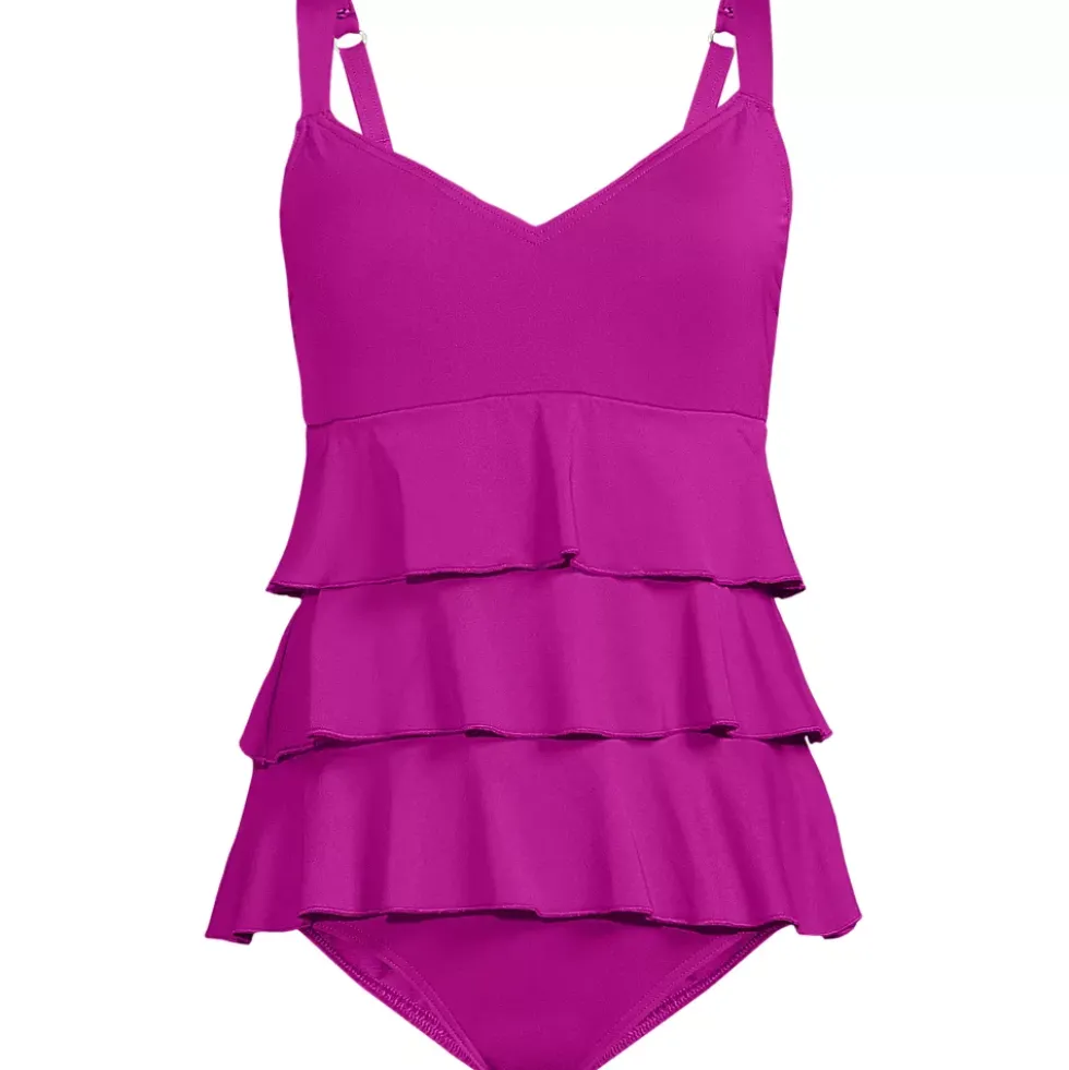 Women's Ruffle Fauxkini One Piece Swimsuit
