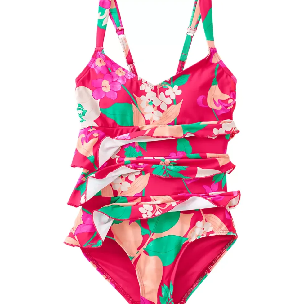 Women's Ruffle Fauxkini One Piece Swimsuit