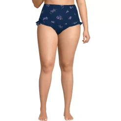 Women's Ruffle High Waisted High Leg Bikini Bottoms