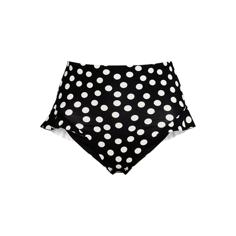 Women's Ruffle High Waisted High Leg Bikini Bottoms