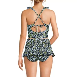 Womens Ruffle Plunge Midkini Top