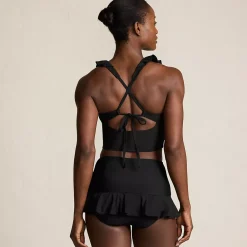 Womens Ruffle Plunge Midkini Top