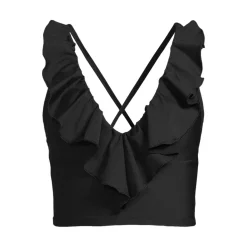 Womens Ruffle Plunge Midkini Top